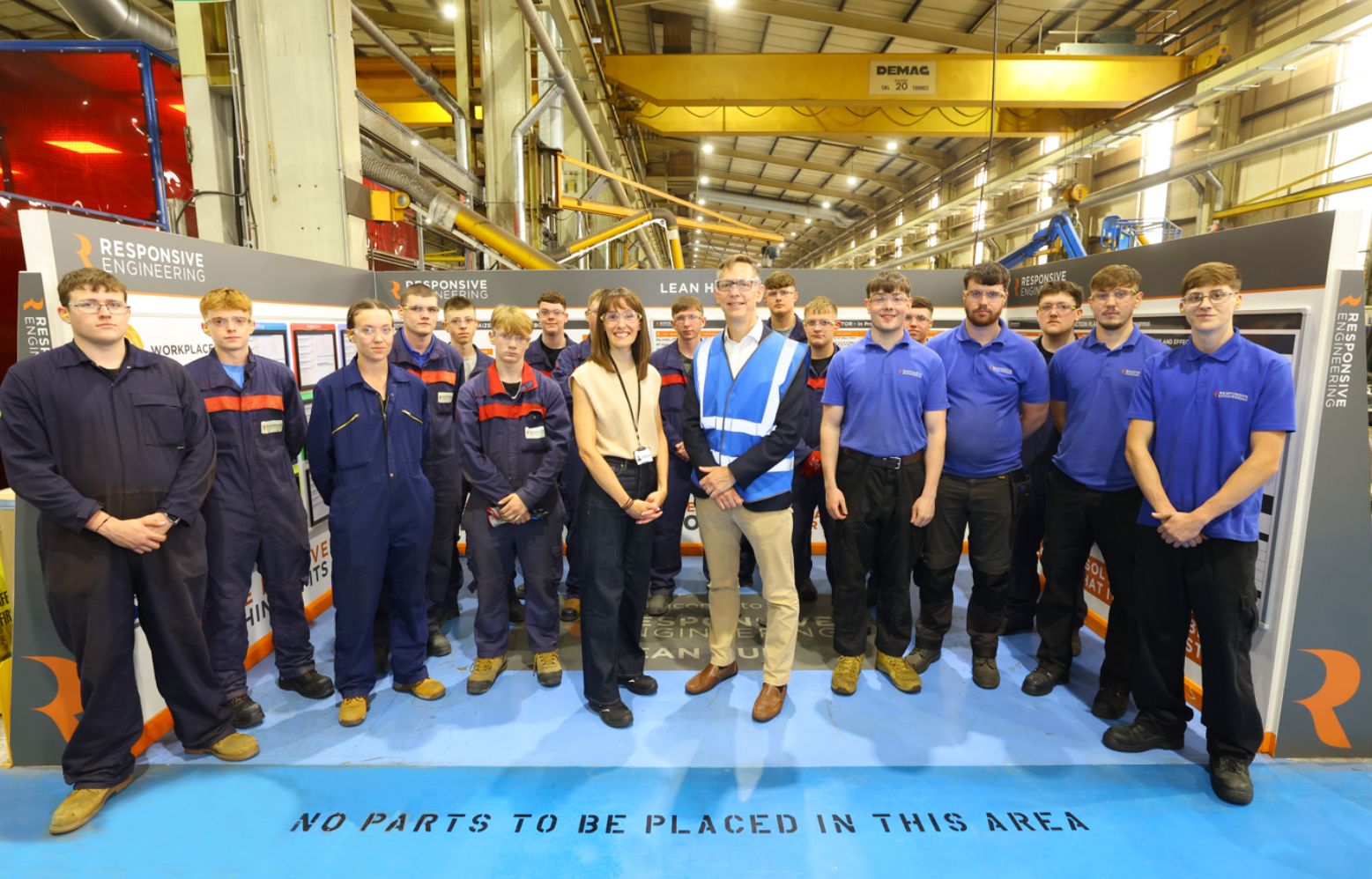 Andy Start visits Armstrong Works with apprentices